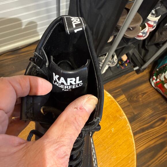 Karl Lagerfeld Paris Lace Up Leather Combat Boots In Dixie Style Size 9 - Picture 7 of 8